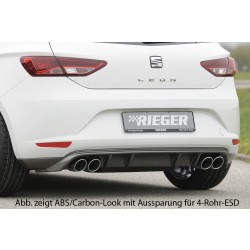 Rieger spoiler pod zadní nárazník pro Seat Leon 5F 3-dvéř. (sc), 5-dvéř. před faceliftem r.v. 10/12-12/16, plast ABS bez povrchové úpravy, pro dvojitou koncovku vlevo