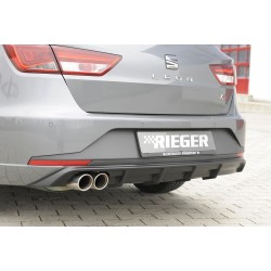 Rieger vložka zadního nárazníku pro Seat Leon FR 5F 5-dvéř. (ST/Combi) před faceliftem, plast ABS bez povrchové úpravy, pro dvojitou koncovku vlevo