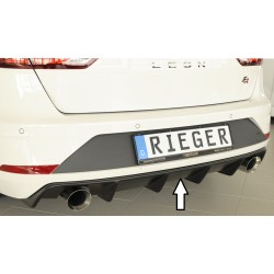 Rieger vložka zadního nárazníku pro Seat Leon FR 5F 5-dvéř. (ST/Combi) po faceliftu, plast ABS bez povrchové úpravy, pro sportovní koncovky na obou stranách 100 mm