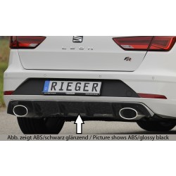 Rieger vložka zadního nárazníku pro Seat Leon FR 5F 5-dvéř. (ST/Combi) po faceliftu, plast ABS bez povrchové úpravy, pro sportovní koncovky na obou stranách 152x95 mm