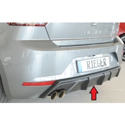 Rieger vložka zadního nárazníku pro Seat Ibiza FR KJ 5-dvéř., plast ABS bez povrchové úpravy, pro dvojitou koncovku vlevo 2x76 mm