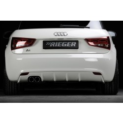 Rieger vložka zadního nárazníku pro Audi A1 8X 3-dvéř., 5-dvéř. (sportback) před faceliftem, plast ABS bez povrchové úpravy, mimo S-Line, pro orig. dvojitou koncovku vlevo 2x76 mm