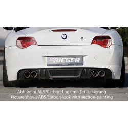 Rieger spoiler pod zadní nárazník pro BMW Z4 E85 kupé, roadster po faceliftu r.v. 01/06-03/09, plast ABS bez povrchové úpravy, pro vozy s dvojitou koncovkou na obou stranách 4x76 mm