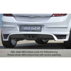 Rieger spoiler pod zadní nárazník pro Opel Astra H 5-dvéř., hatchback, notchback r.v. 03/04-, plast ABS bez povrchové úpravy, pro vozy s dvojitou koncovkou uprostřed