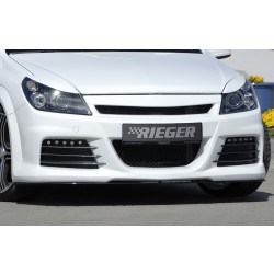 Rieger kompletní přední nárazník pro Opel Astra H vč. GTC, Twin-Top 3-dvéř., 5-dvéř., caravan, hatchback, kabriolet, plast ABS bez povrchové úpravy, s výřezy na světla pro denní svícení
