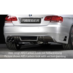 Rieger spoiler pod zadní nárazník pro BMW řada 3 E92, E93 kabriolet, kupé před faceliftem r.v. 03/07-02/10, 09/06-02/10, plast ABS bez povrchové úpravy, mimo 335i a 335d, pro vozy s dvojitou koncovkou vlevo
