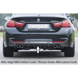 Rieger vložka zadního nárazníku pro BMW řada 4 F32, F33, F36 coupe (3-dvéř.), gran coupe (5-dvéř.), kabriolet vč. faceliftu, plast ABS bez povrchové úpravy, pro dvojité koncovky na obou stranách 4x76 mm