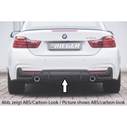 Rieger vložka zadního nárazníku (pouze 435i) pro BMW řada 4 F32, F33, F36 coupe (3-dvéř.), gran coupe (5-dvéř.), kabriolet vč. faceliftu, plast ABS bez povrchové úpravy, pro orig. koncovky na obou stranách (435i/440i look) vč. mřížky