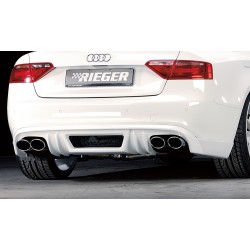 Rieger spoiler pod zadní nárazník pro Audi A5 B8, B81 kabriolet, kupé před faceliftem r.v. 06/07-07/11, plast ABS bez povrchové úpravy, pro dvojité koncovky na obou stranách 4x115x85 mm