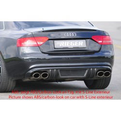 Rieger vložka zadního nárazníku pro Audi A5 B8, B81 kabriolet, kupé před faceliftem, plast ABS bez povrchové úpravy, mimo S-Line, pro dvojité koncovky na obou stranách 4x115x85 mm