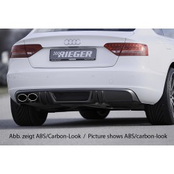 Rieger vložka zadního nárazníku pro Audi A5 B8, B81 Sportback před faceliftem, plast ABS bez povrchové úpravy, mimo S-Line, pro orig. dvojitou koncovku vlevo