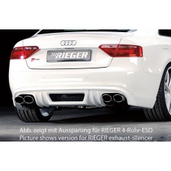 Rieger spoiler pod zadní nárazník pro Audi A5 S5 B8, B81 Sportback před faceliftem r.v. 06/07-07/11, plast ABS bez povrchové úpravy, S-Line, pro orig. koncovky na obou stranách