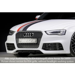 Rieger kompletní přední nárazník pro Audi A4 B8, B81 avant, sedan po faceliftu, plast ABS bez povrchové úpravy, pro masku A4/S4, pro vozy s ostřikovači světlometů