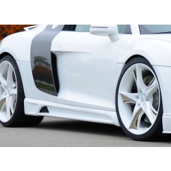 Rieger boční práh mont. strana pravá pro Audi R8 42 kupé, spyder, r.v. 04/07-, plast ABS bez povrchové úpravy, s prolisem a výřezem