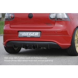 Rieger spoiler pod zadní nárazník pro Volkswagen Golf 5 1K 3-dvéř., 5-dvéř., GTI, plast ABS bez povrchové úpravy, pro dvojitou koncovku uprostřed
