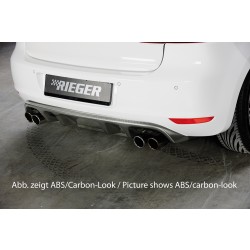 Rieger vložka zadního nárazníku pro Volkswagen Golf 6 3-dvéř., 5-dvéř., plast ABS bez povrchové úpravy, pro dvojité koncovky na obou stranách