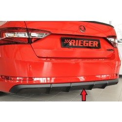 Rieger vložka zadního nárazníku pro Škoda Superb III 3T, 3V combi, sedan vč. faceliftu, plast ABS bez povrchové úpravy, pro vozy s tažným zařízením