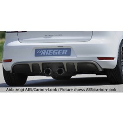 Rieger vložka zadního nárazníku s dvojitými žebry pro Volkswagen Golf 6 vč. GTD, GTI 3-dvéř., 5-dvéř., kabriolet, plast ABS lakovaný do černé lesklé barvy