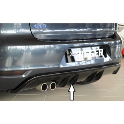 Rieger vložka zadního nárazníku s dvojitými žebry pro Volkswagen Golf 6 vč. GTD 3-dvéř., 5-dvéř., kabriolet, plast ABS lakovaný do černé lesklé barvy
