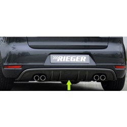 Rieger vložka zadního nárazníku s dvojitými žebry pro Volkswagen Golf 6 kabriolet, plast ABS lakovaný do černé lesklé barvy