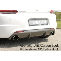 Rieger vložka zadního nárazníku pro R-Line zadní nárazník pro Volkswagen Scirocco R 13 2-dvéř. vč. faceliftu, plast ABS lakovaný do černé lesklé barvy, pro orig. koncovky na obou stranách