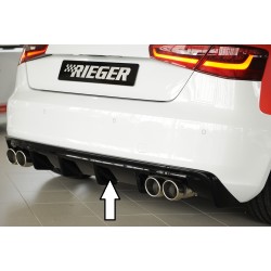 Rieger vložka zadního nárazníku (GBL56787) pro Audi A3 8V 3-dvéř. (hatchback 8V1), 5-dvéř. (sportback 8VA) před faceliftem, plast ABS lakovaný do černé lesklé barvy
