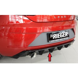 Rieger vložka zadního nárazníku pro Seat Leon FR 5F 3-dvéř. (sc), 5-dvéř. po faceliftu, plast ABS lakovaný do černé lesklé barvy, pro sportovní koncovky na obou stranách 100 mm