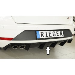 Rieger vložka zadního nárazníku pro Seat Leon FR 5F 5-dvéř. (ST/Combi) po faceliftu, plast ABS lakovaný do černé lesklé barvy, pro dvojitou koncovku vlevo