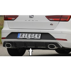 Rieger vložka zadního nárazníku pro Seat Leon FR 5F 5-dvéř. (ST/Combi) po faceliftu, plast ABS lakovaný do černé lesklé barvy, pro sportovní koncovky na obou stranách 152x95 mm