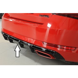 Rieger vložka zadního nárazníku pro Škoda Superb III 3T, 3V combi, sedan vč. faceliftu, plast ABS lakovaný do černé lesklé barvy, 2.0 TSI (200/206kW), pro vozy bez tažného zařízení