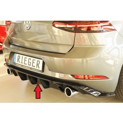 Rieger vložka zadního nárazníku pro Volkswagen Golf 7 GTI 3-dvéř., 5-dvéř. po faceliftu, plast ABS lakovaný do černé lesklé barvy