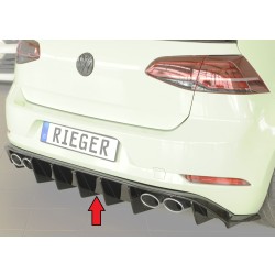 Rieger vložka zadního nárazníku pro Volkswagen Golf 7 R 5-dvéř., plast ABS lakovaný do černé lesklé barvy