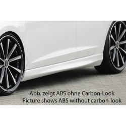 Rieger boční práh mont. strana levá pro Volkswagen Golf 7 vč. GTD, GTI, R 3-dvéř., 5-dvéř., r.v. 04/13-, 06/13-, 10/12-, 12/13-, plast ABS s povrchovou úpravou Carbon-Look