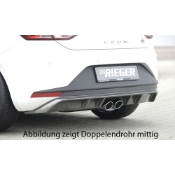Rieger vložka zadního nárazníku pro Seat Leon FR 5F 3-dvéř. (sc), 5-dvéř. před faceliftem, plast ABS s povrchovou úpravou Carbon-Look, pro dvojité koncovky na obou stranách