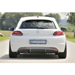 Rieger vložka zadního nárazníku pro R-Line zadní nárazník pro Volkswagen Scirocco 3 13 2-dvéř. vč. faceliftu, plast ABS s povrchovou úpravou Carbon-Look, pro orig. dvojitou koncovku vlevo