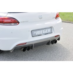 Rieger vložka zadního nárazníku pro R-Line zadní nárazník pro Volkswagen Scirocco 3 13 2-dvéř. vč. faceliftu, plast ABS s povrchovou úpravou Carbon-Look, pro dvojité koncovky na obou stranách 4x90 mm