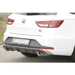 Rieger vložka zadního nárazníku pro Seat Leon FR 5F 5-dvéř. (ST/Combi) před faceliftem, plast ABS s povrchovou úpravou Carbon-Look, pro sportovní koncovky na obou stranách 100 mm