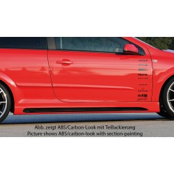 Rieger boční práh mont. strana levá pro Opel Astra H GTC, Twin-Top 3-dvéř., kabriolet, plast ABS s povrchovou úpravou Carbon-Look, s prolisem a výřezem