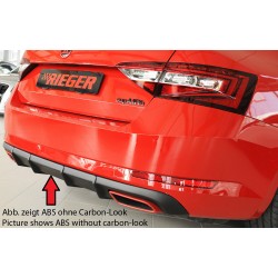 Rieger vložka zadního nárazníku pro Škoda Superb III 3T, 3V combi, sedan vč. faceliftu, plast ABS s povrchovou úpravou Carbon-Look, 2.0 TSI (200/206kW), pro vozy bez tažného zařízení