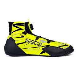 Kartingové boty Sparco K-RAPID s otočným mechanismem zapínání, s homologací FIA, barva: žluto-černá