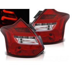 FORD FOCUS 3 11-14 HTB - zadní LED světla červeno bílá s dynamickým blinkrem