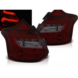FORD FOCUS 3 11-14 HTB - zadní LED světla červeno kouřová s dynamickým blinkrem