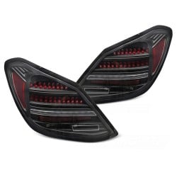 Mercedes třídy C W205 2014-2021 - zadní LED světla černá SEQ RED BAR pro model s OEM žárovkovými světly