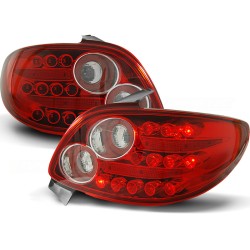 PEUGEOT 206 98- 3D/5D - zadní LED světla červeno bílá