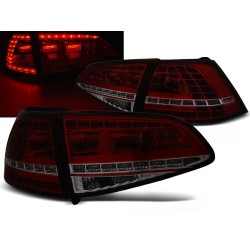 VW GOLF 7 13-17 HTB. - zadní LED světla červeno kouřová GTI LOOK s dynamickým blinkrem