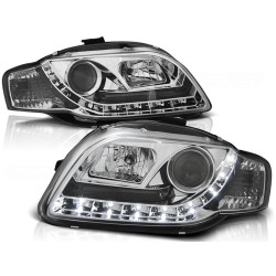 Audi A4 04-09 - přední chrom světla s LED svícením