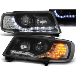 Audi 100 C4 12.90-06.94 - přední černé světla s LED svícením a LED blinkrem
