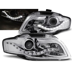 Audi A4 04-09 - přední chrom světla s LED svícením