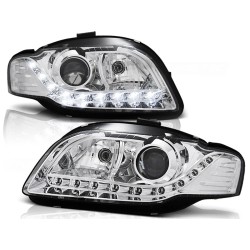 Audi A4 04-09 - přední chrom světla s LED svícením