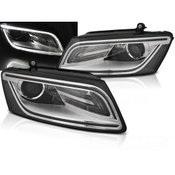 Audi Q5 12-17 - přední chrom světla s LED denním svícením